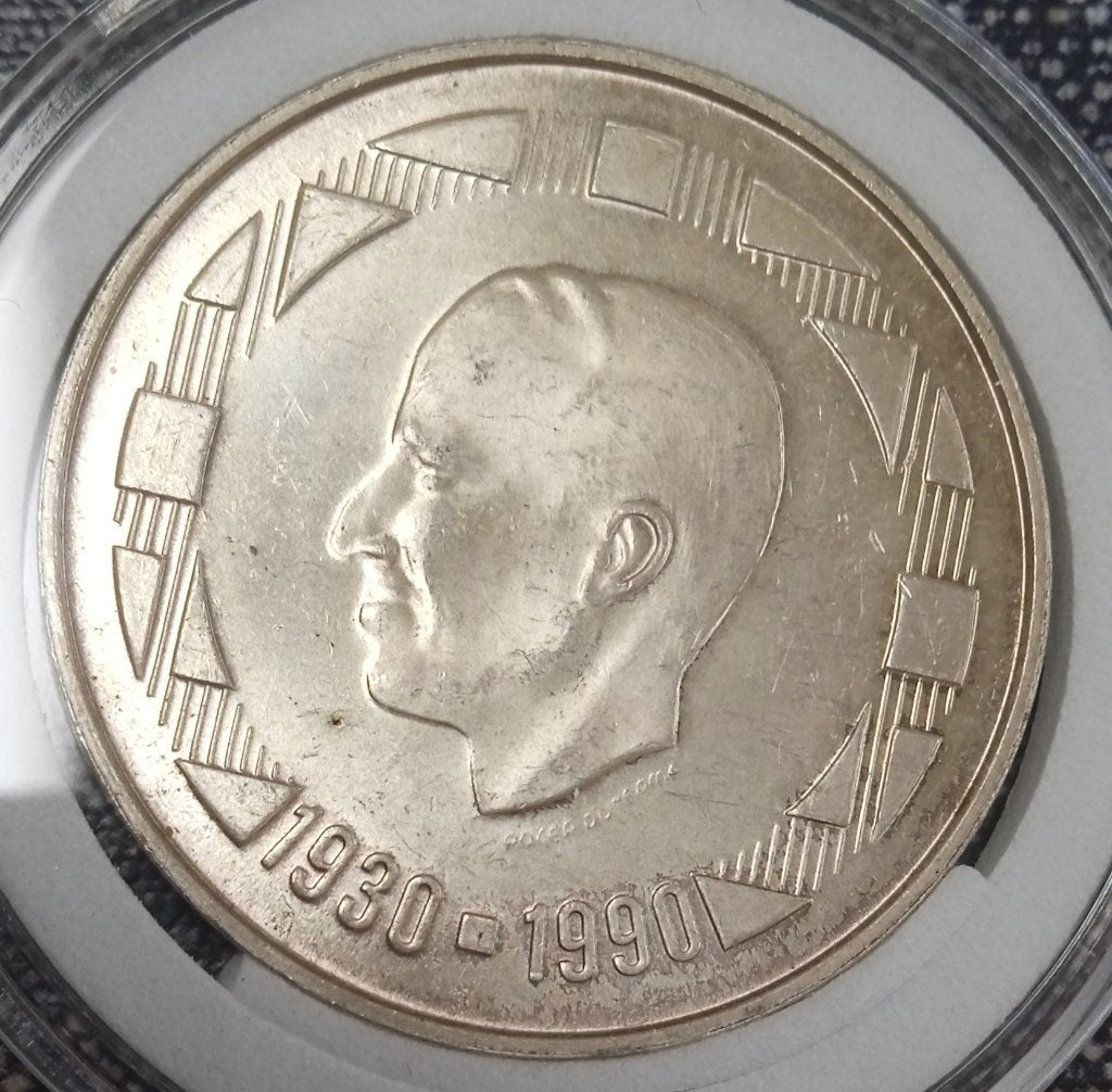 500 Frank 1990 België - Boudewijn - Ag, Postzegels en Munten, Verzenden, Zilver, Losse munt, Zilver