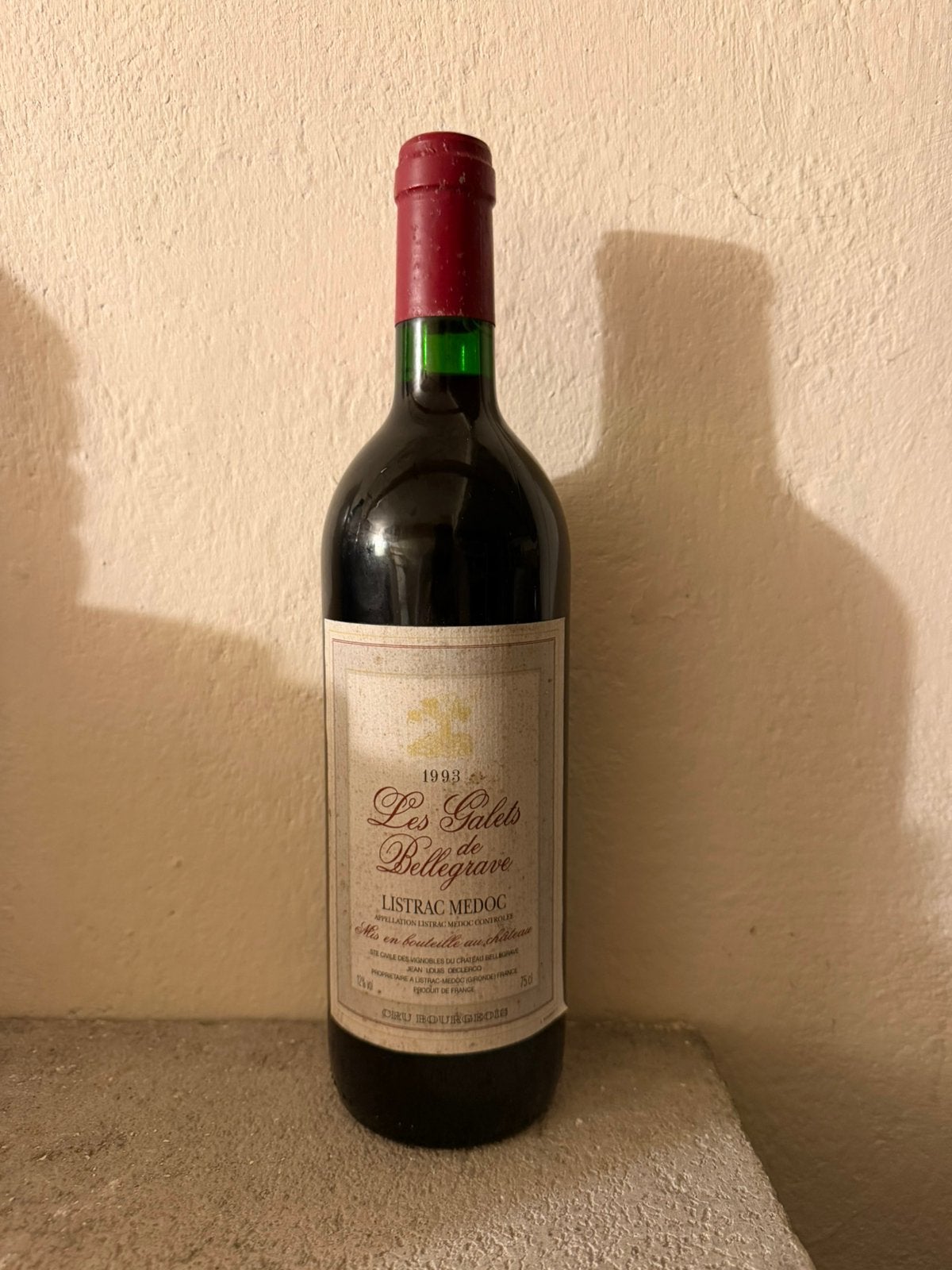 Les Galets de Bellegrave 1993 - Listrac Medoc, Ophalen of Verzenden, Zo goed als nieuw
