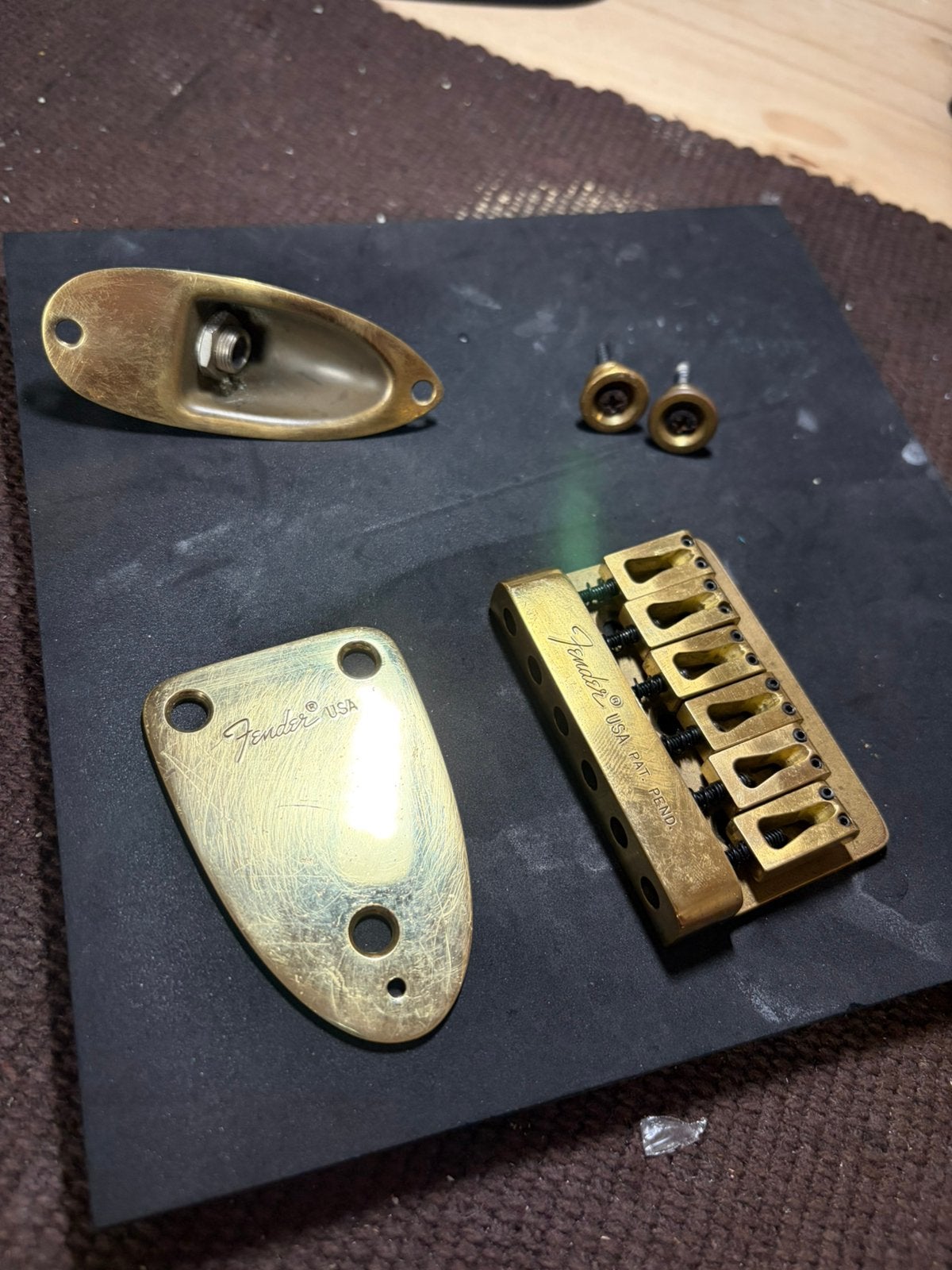 Fender brassmaster accastillage complet laiton 80’s, Enlèvement