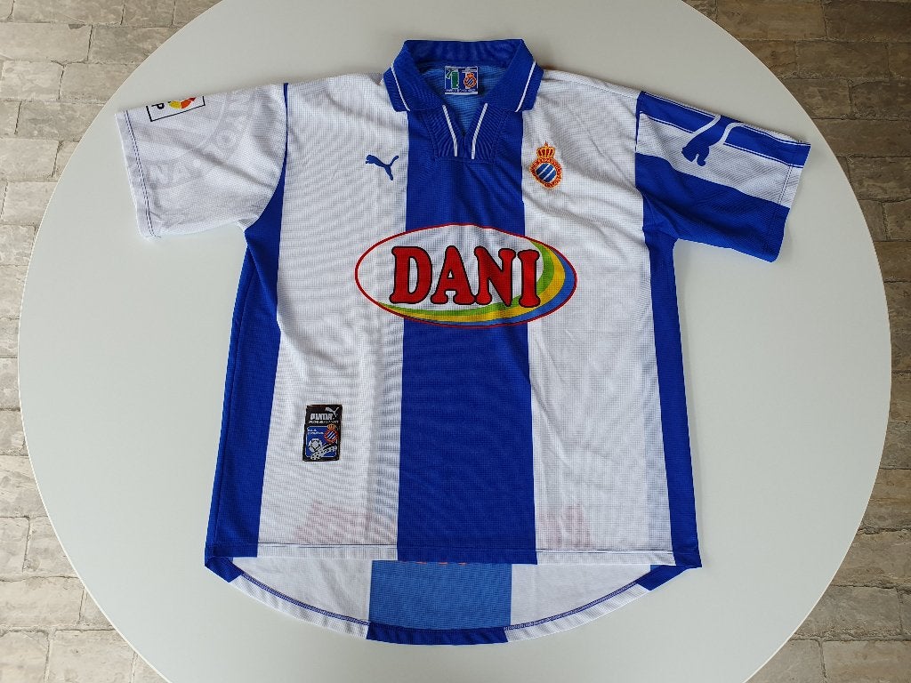 Voetbalshirt Espanyol Dani 1998-1999 Home shirt (Puma, L), Verzamelen, Ophalen of Verzenden, Gebruikt, Shirt