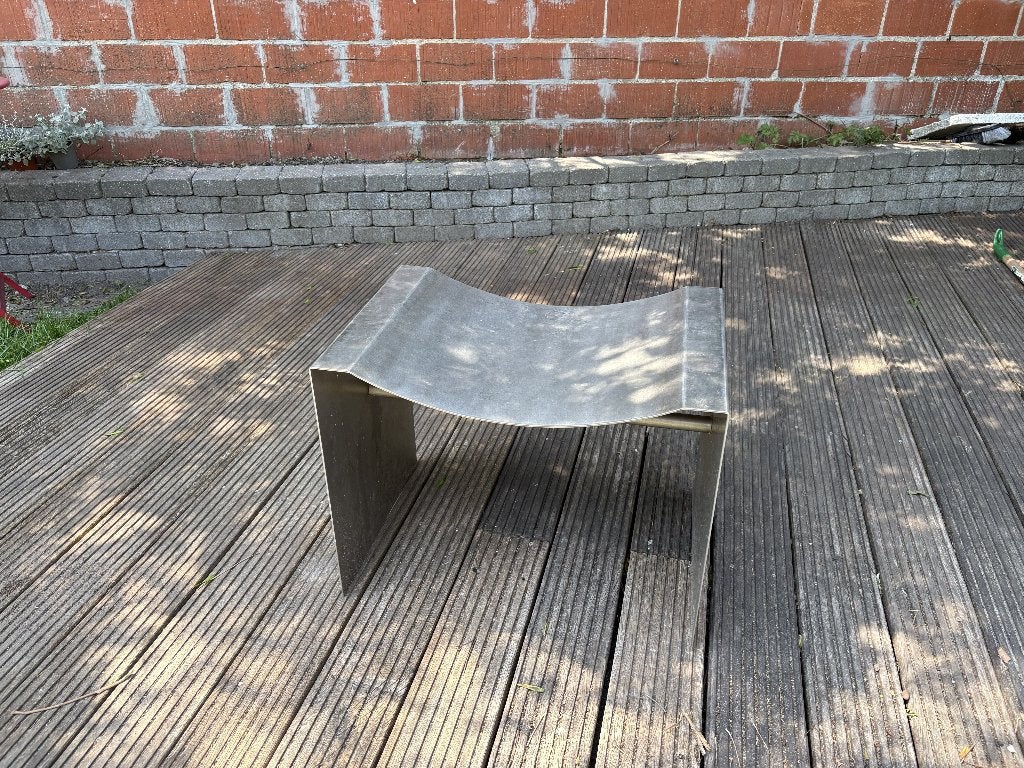 Unieke (tuin)zitbankjes van inox, Jardin & Terrasse, Chaises de jardin, Utilisé, Inox, Enlèvement
