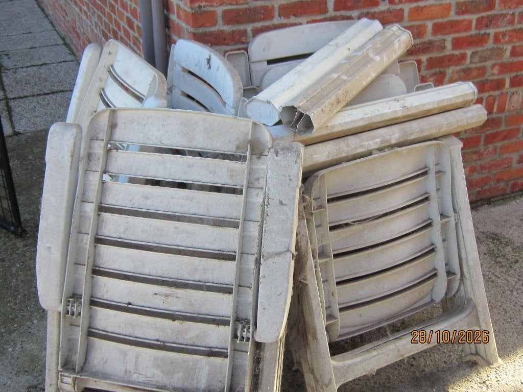 tuinset gratis, Tuin en Terras, Ophalen, Gebruikt, Ovaal, Kunststof