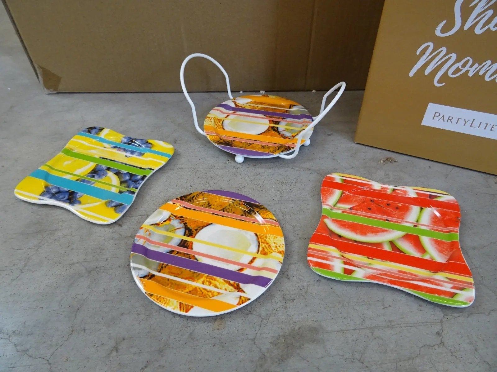 restpartij stenen zomerse onderleggers 24 stuks, Antiek en Kunst, Ophalen of Verzenden