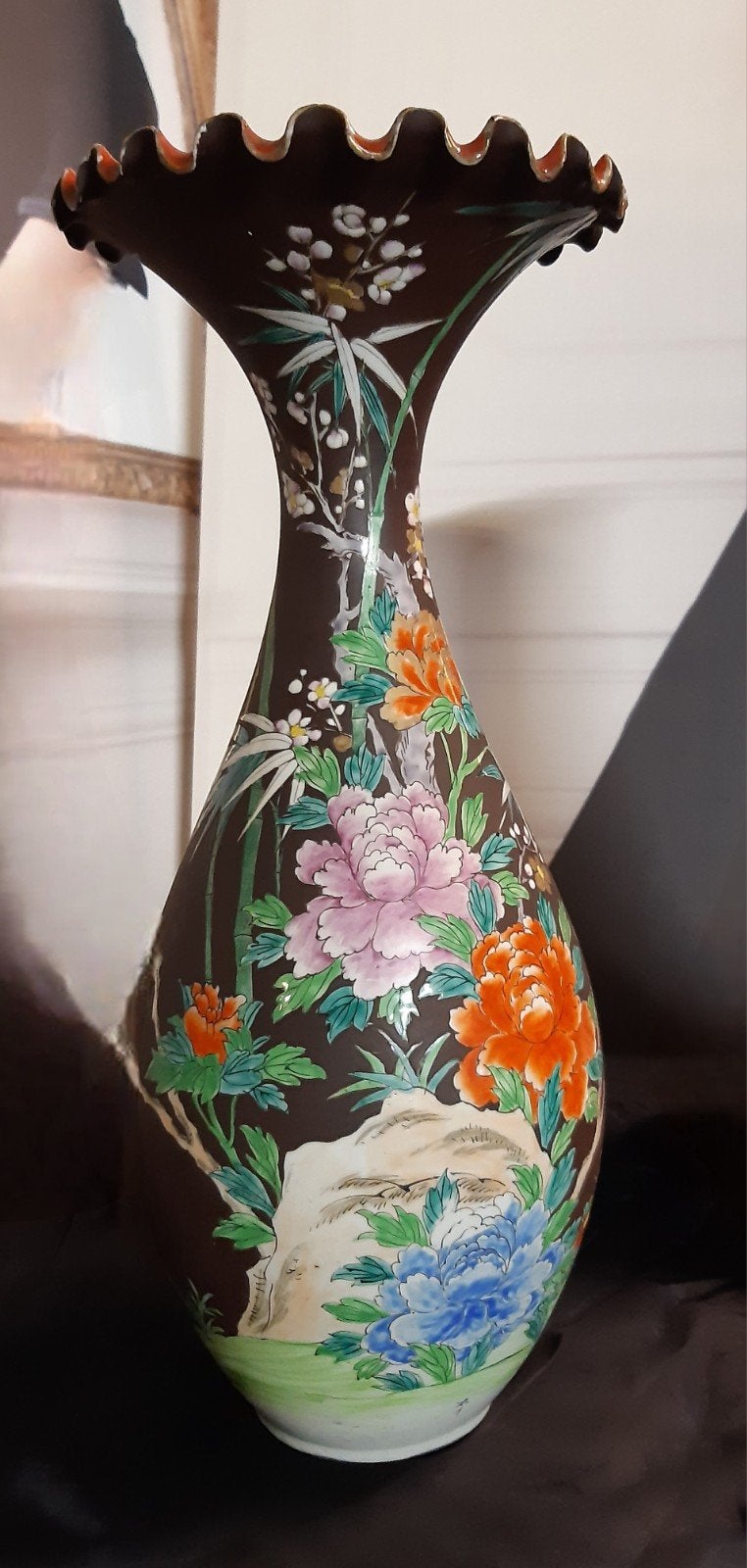 Vase japonais Kutani 47 cm H., Enlèvement