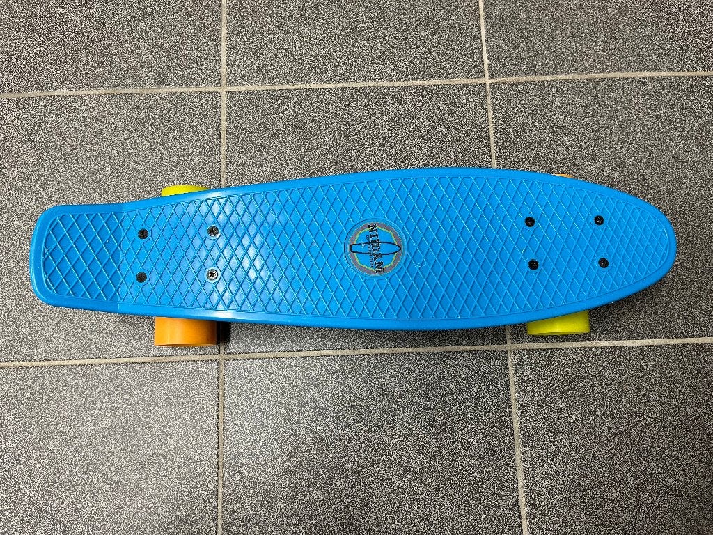 Blauw penny board / mini cruiser skateboard - Nijdam, Ophalen of Verzenden, Zo goed als nieuw, Skateboard