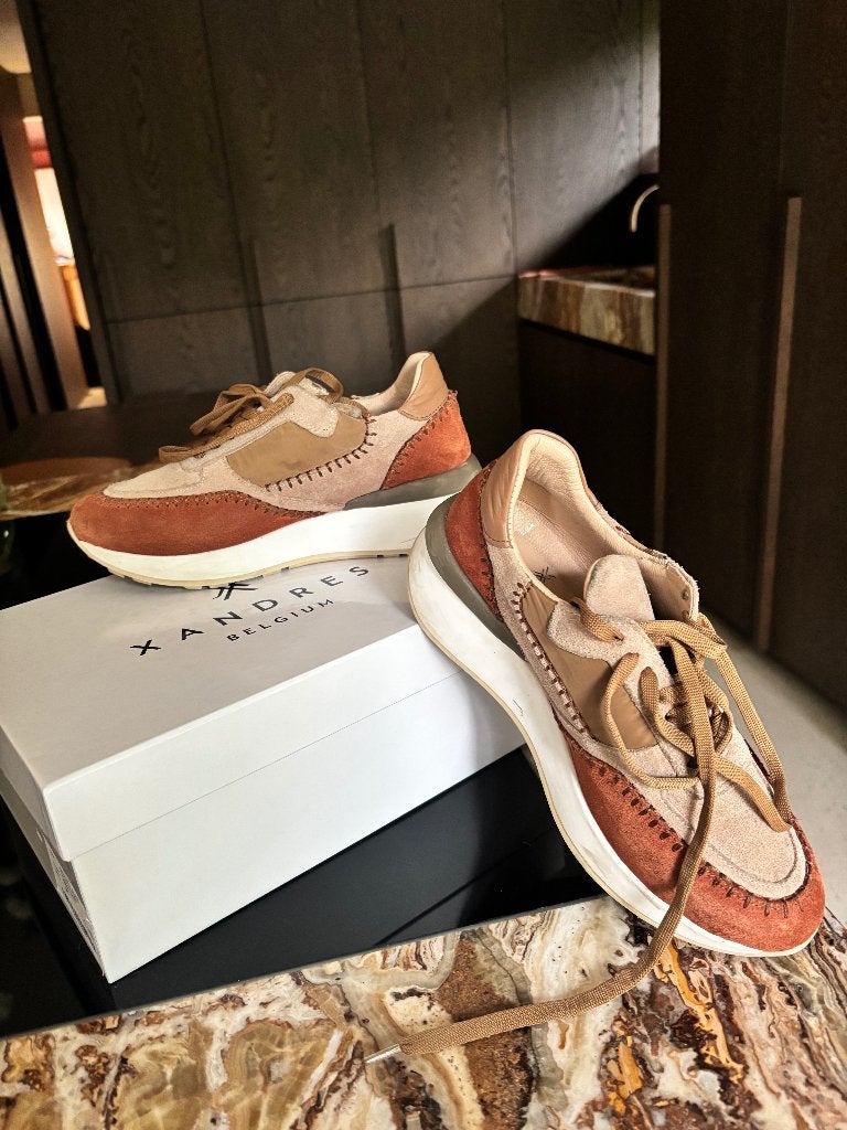 Sneaker Xandres maat 38, Enlèvement ou Envoi, Sneakers et Baskets, Brun, Porté