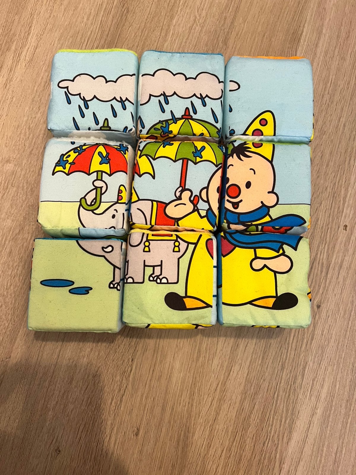 Bumba zachte stoffen blokken (9st), Kinderen en Baby's, Speelgoed | Kinderpuzzels, Ophalen, Minder dan 10 stukjes, Gebruikt, 0 tot 6 maanden
