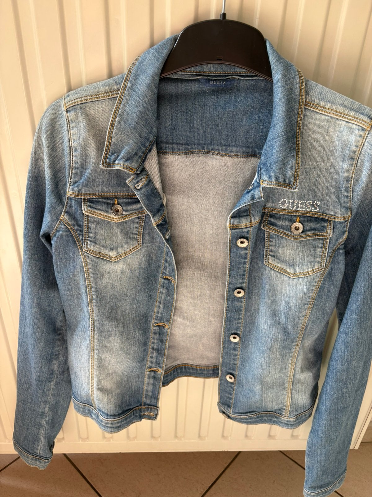 Guess jeansjasje, dame/meisje, maat S ,nieuwstaat, Kleding | Dames, Ophalen of Verzenden, Zo goed als nieuw, Maat 36 (S), Blauw