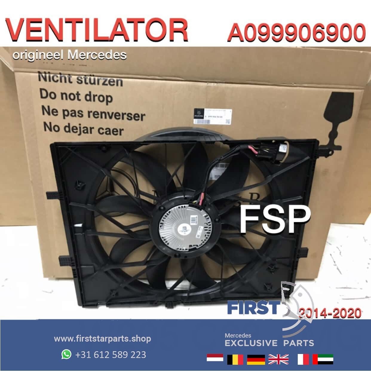 A0999069000 63 AMG Ventilator Mercedes C63 E63 S63 GT63 Koel, Gebruikt, -, Ophalen of Verzenden, -