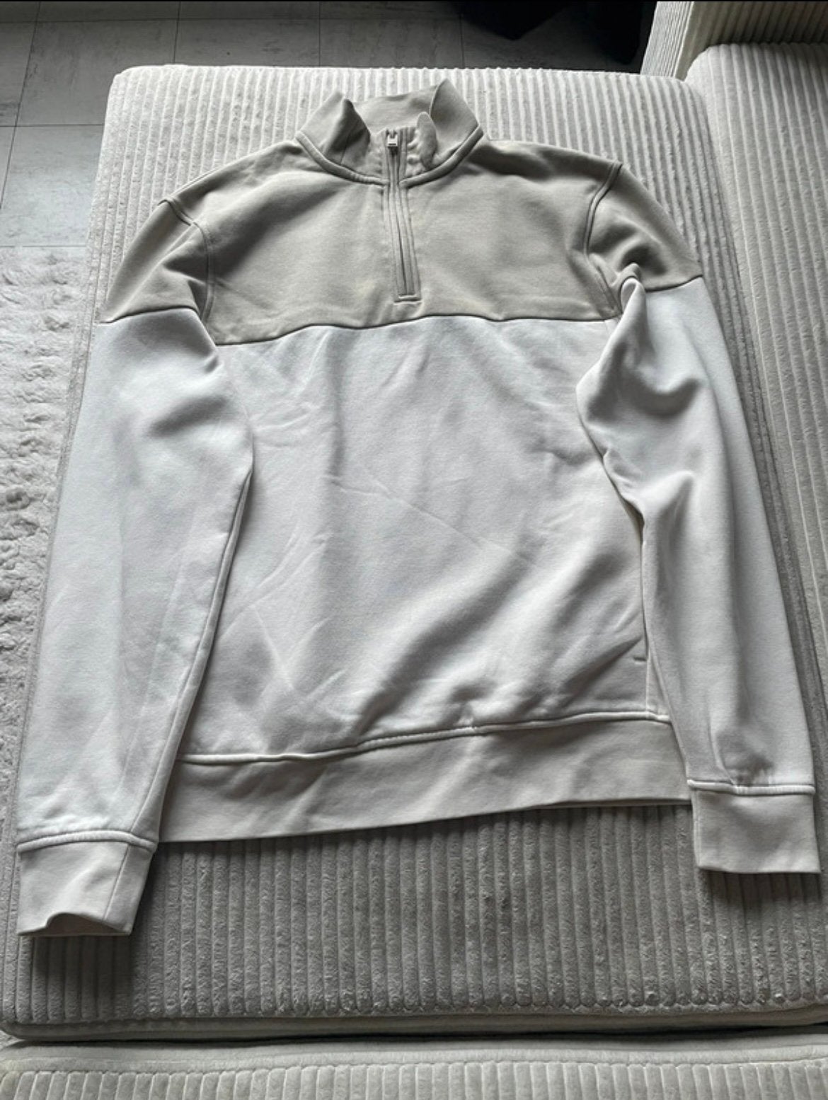 C&A Beige gebreide trui met geweven patroon, Ophalen of Verzenden, Zo goed als nieuw, Maat 46 (S) of kleiner, Beige