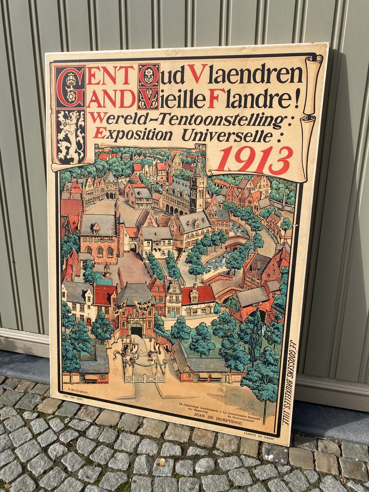 Unieke XL Poster Wereldtentoonstelling Gent 1913, Enlèvement