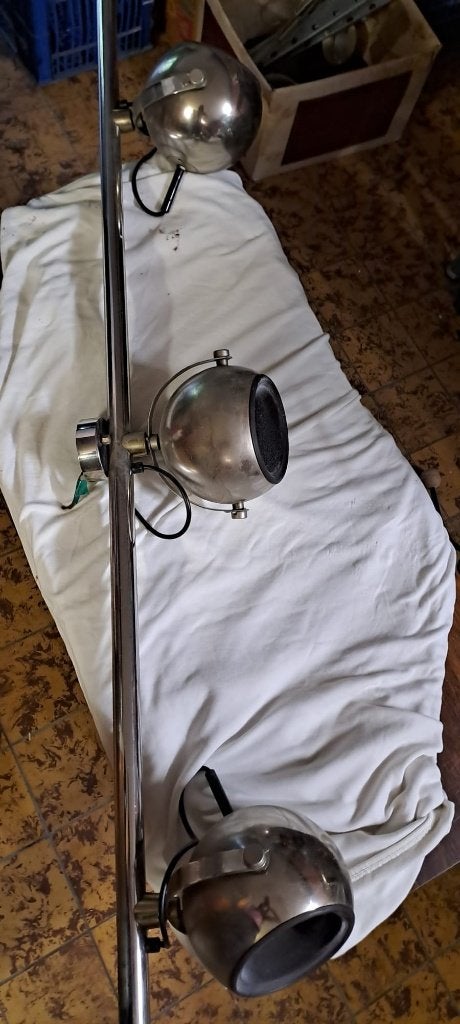 Hanglampen vintage chroom, Ophalen, Gebruikt, Metaal