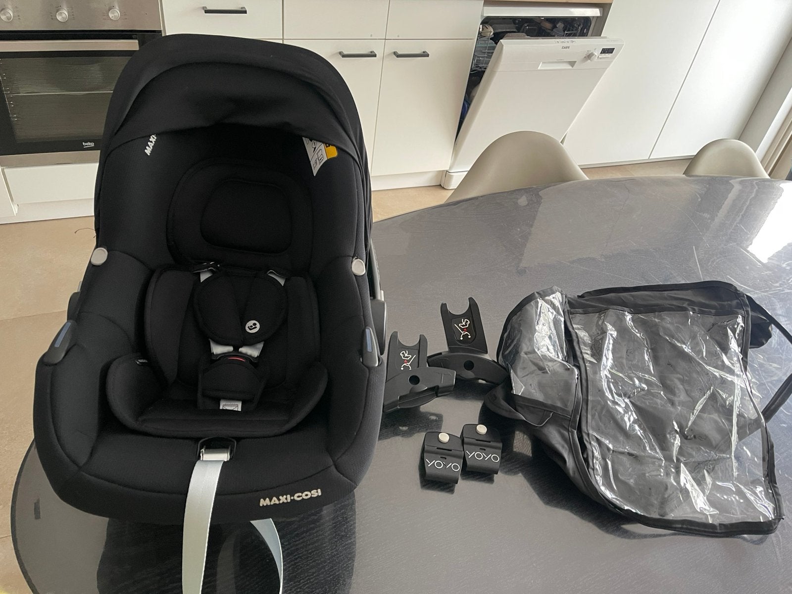 Cosy + regenhoes + adapter, Ophalen, Zo goed als nieuw, Kinderwagen