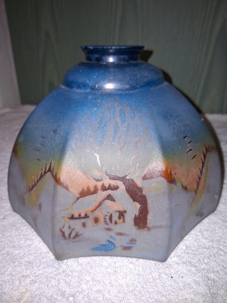 oude ronde kristallen lampenkap, begin 1900, Antiek en Kunst, Ophalen of Verzenden