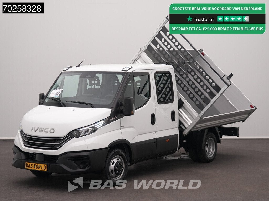 Iveco Daily 35C21 BPM VRIJ! 3-Zijdige Kipper Dubbel Cabine 2, Auto's, Stof, Euro 6, 4 cilinders, Iveco