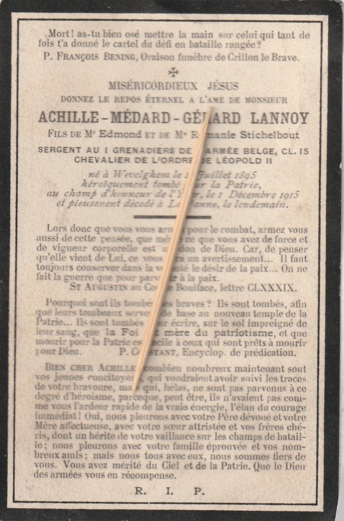 Victime de guerre 1914-18 : Soldat, Collections, Envoi