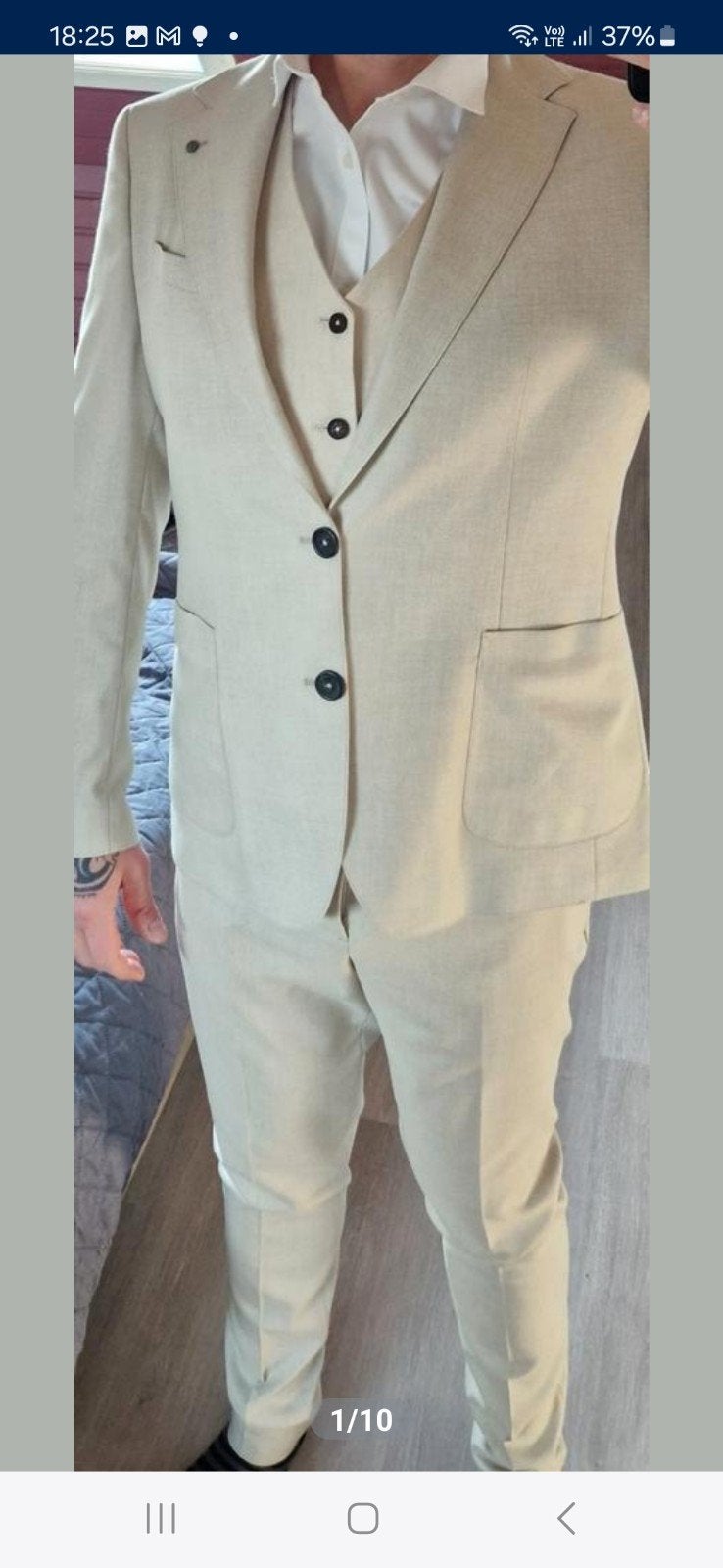 beige kostuum ( 1x gedragen ! ), Kleding | Dames, Bodywarmers, Ophalen of Verzenden, Beige