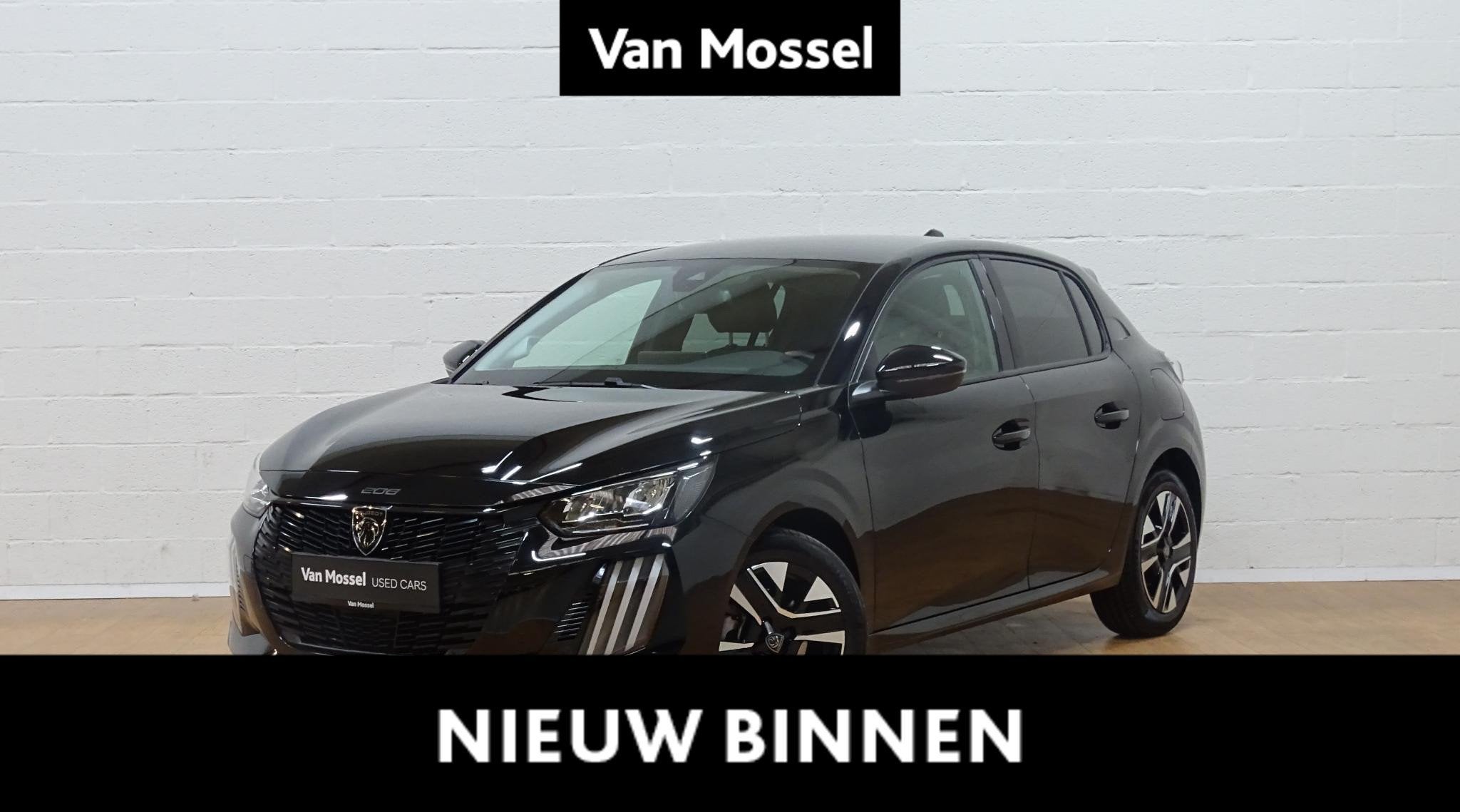 Peugeot 208 1.2T Allure +gps+camera+park pilot verwacht, Voorwielaandrijving, Stof, Gebruikt, Zwart