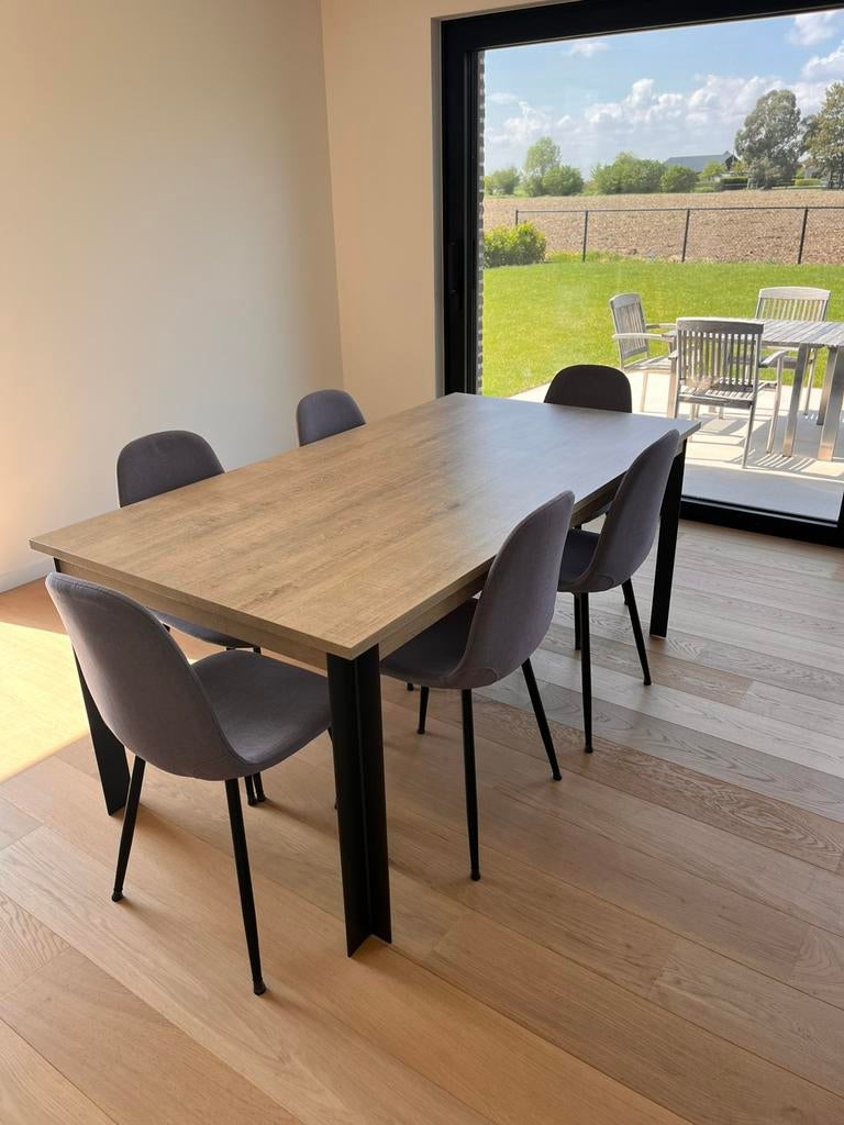 Eettafel hout, Huis en Inrichting, Tafels | Eettafels, Ophalen, 50 tot 100 cm, Zo goed als nieuw, Vijf personen of meer