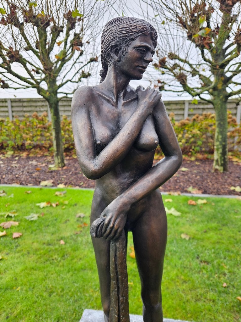 BRONZEN STAAND NAAKT 1/1 ZWAAR BRONS OPRUIMPRIJS NU!!!, Gemerkt, Brons, Beeld, Bruin