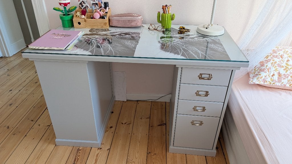 Vends Bureau Ikea Modular Gris – 120 x 60 cm – TRÈS BON ÉTAT, Huis en Inrichting, Bureaus, Gebruikt, Schoolbureau, IKEA, Modern