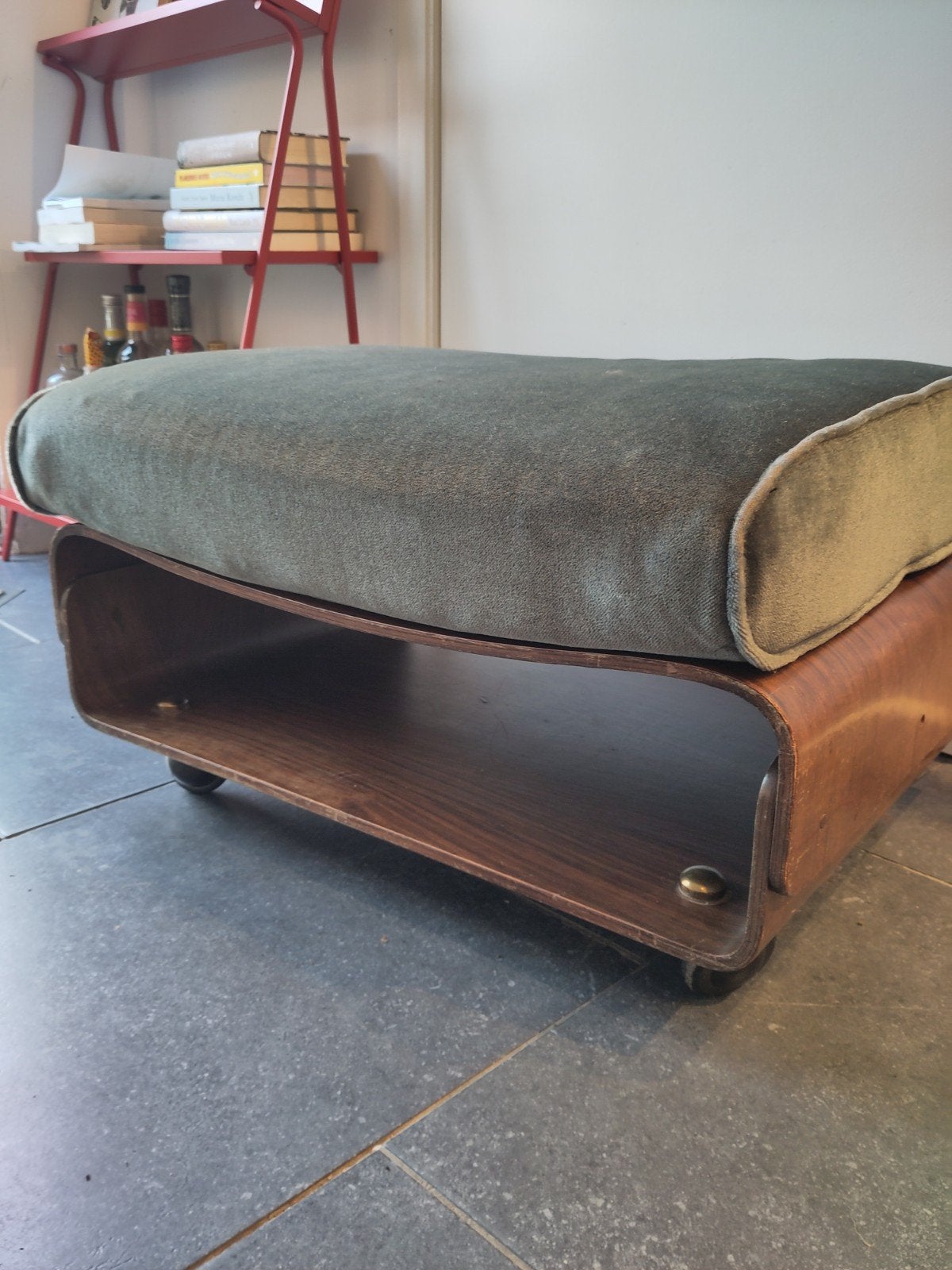 Vintage voetenbank, Ophalen, Hout