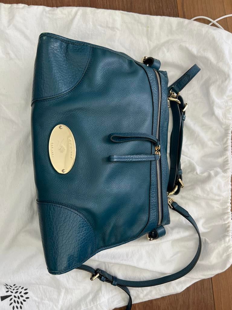 Mulberry Taylor handtas petrol, Handtassen en Accessoires, Ophalen of Verzenden, Zo goed als nieuw, Handtas