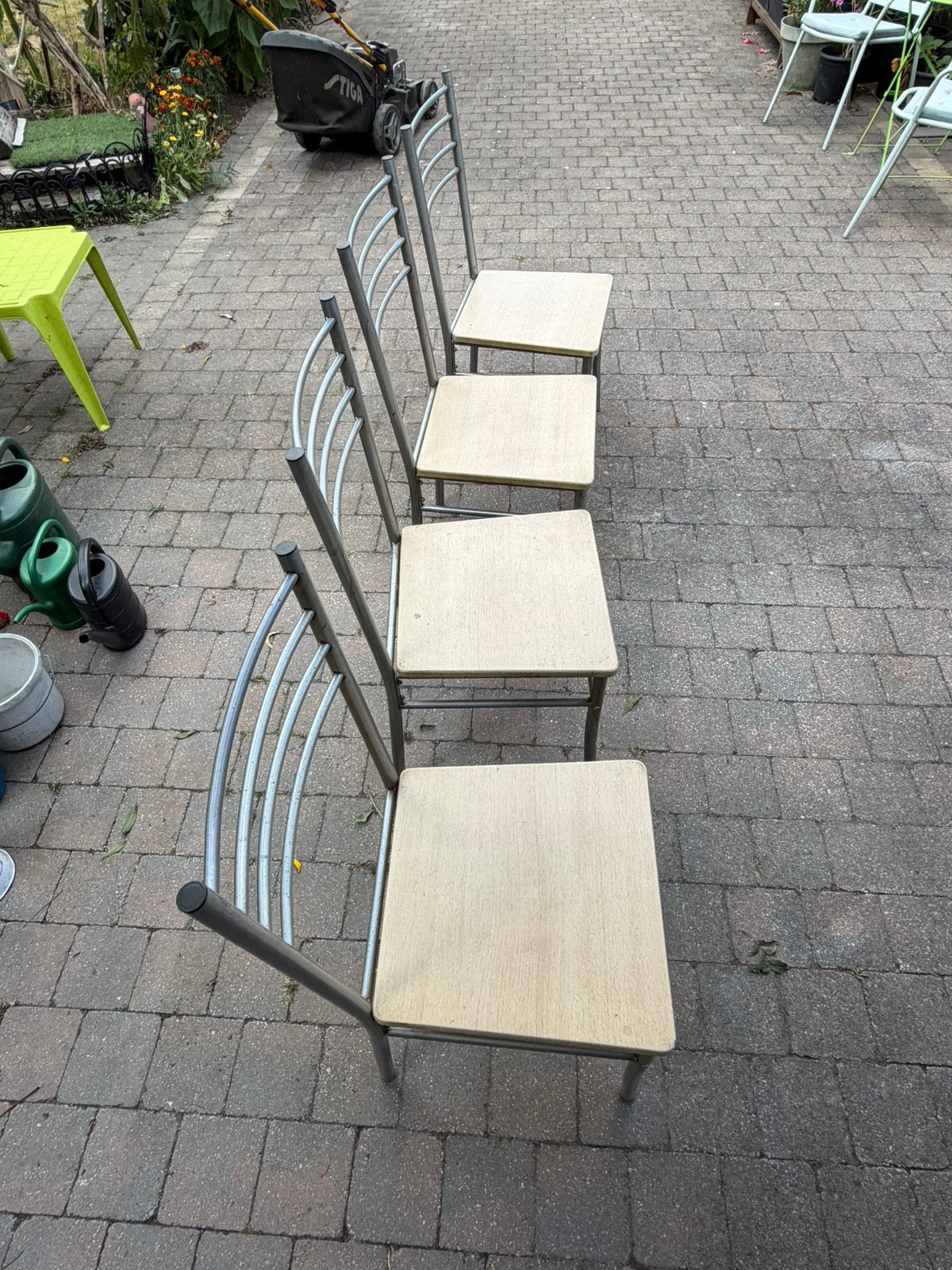Chaises de cuisine 4 pièces, Maison & Meubles, Chaises, Brun, Enlèvement, Utilisé, Bois