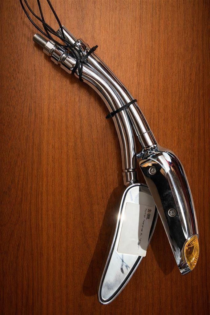 Spiegelset + richtingaanwijzers - Chroom - M10x1,25, Motoren, Accessoires | Overige, Nieuw, Verzenden