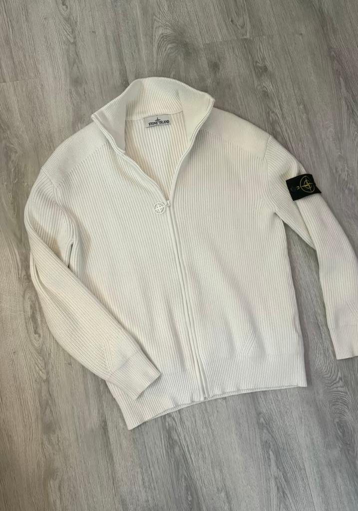 Stone island cardigan, Enlèvement ou Envoi, Comme neuf, Taille 48/50 (M), Blanc