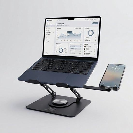 Laptop standaard -Tablet standaard -Met telefoonhouder-NIEUW, Computers en Software, Ophalen, Nieuw, MOVAYZ, In diepte verstelbaar