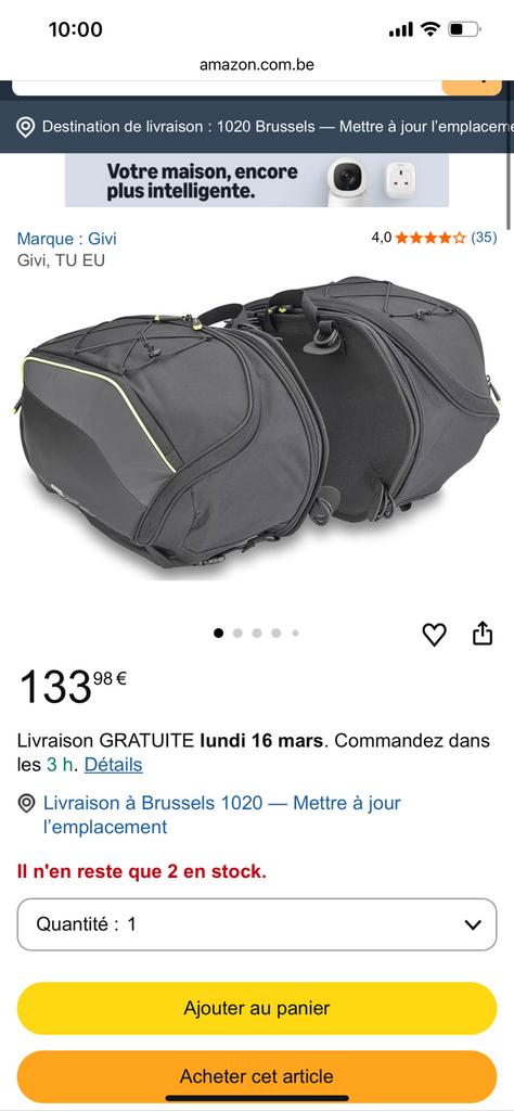 Valise lateral givi + support x pull, Enlèvement, Comme neuf