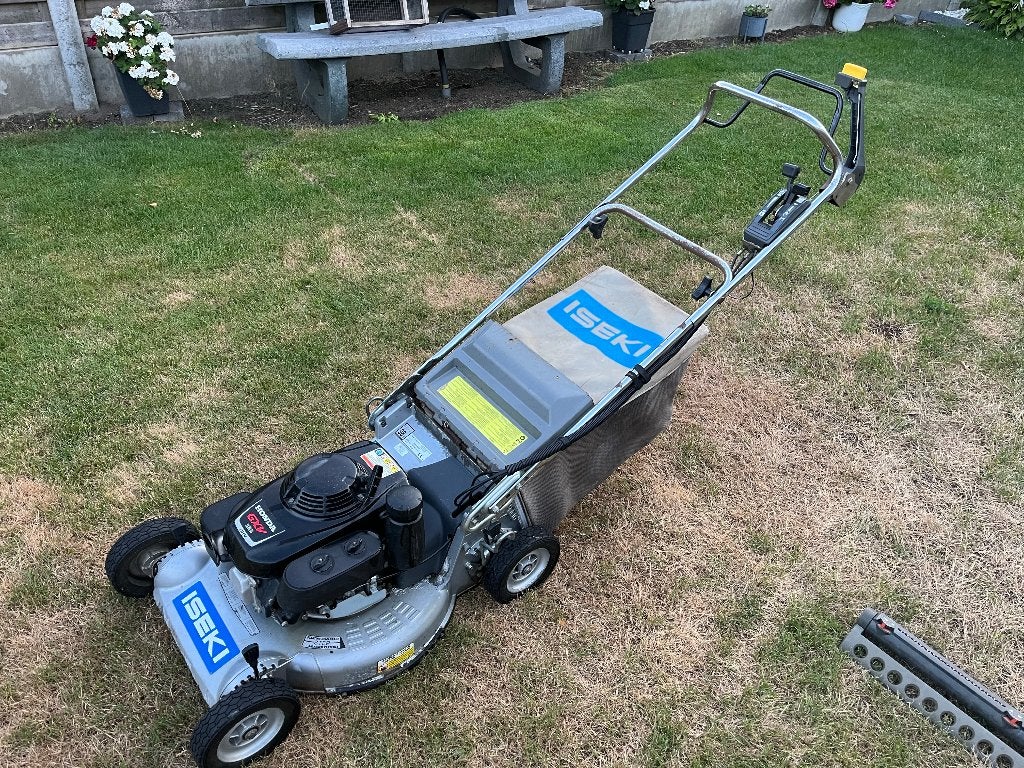 Grasmaaier honda iseki zelftrekker 6pk, Ophalen, Cirkelmaaier, Gebruikt, Versnellingen