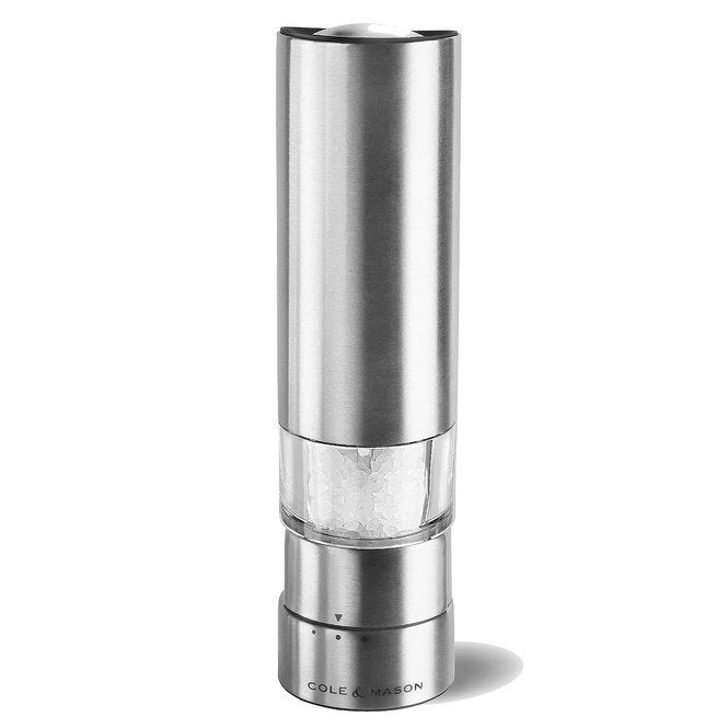 Elektrische zoutmolen 21cm / Rvs Cole & Mason Greenwich -40%, Nieuw, Ophalen of Verzenden, Inox of Chroom, Overige merken