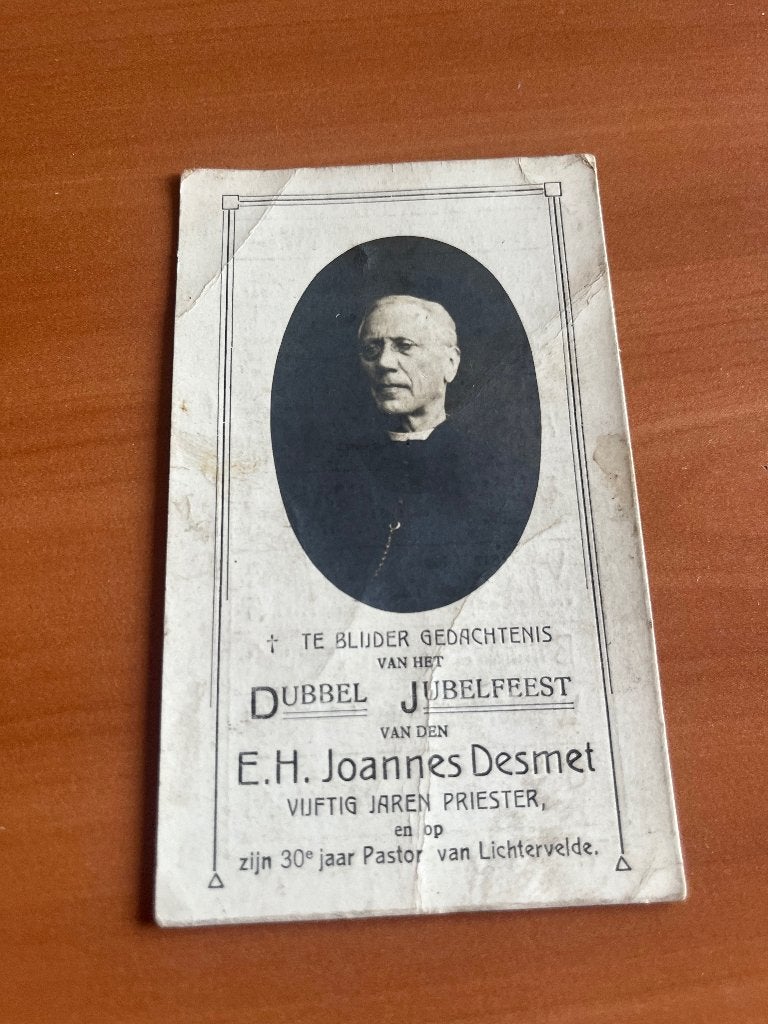 Gedachtenis dubbel jubelfeest pastoor J.Desmet-Lichtervelde, Verzenden