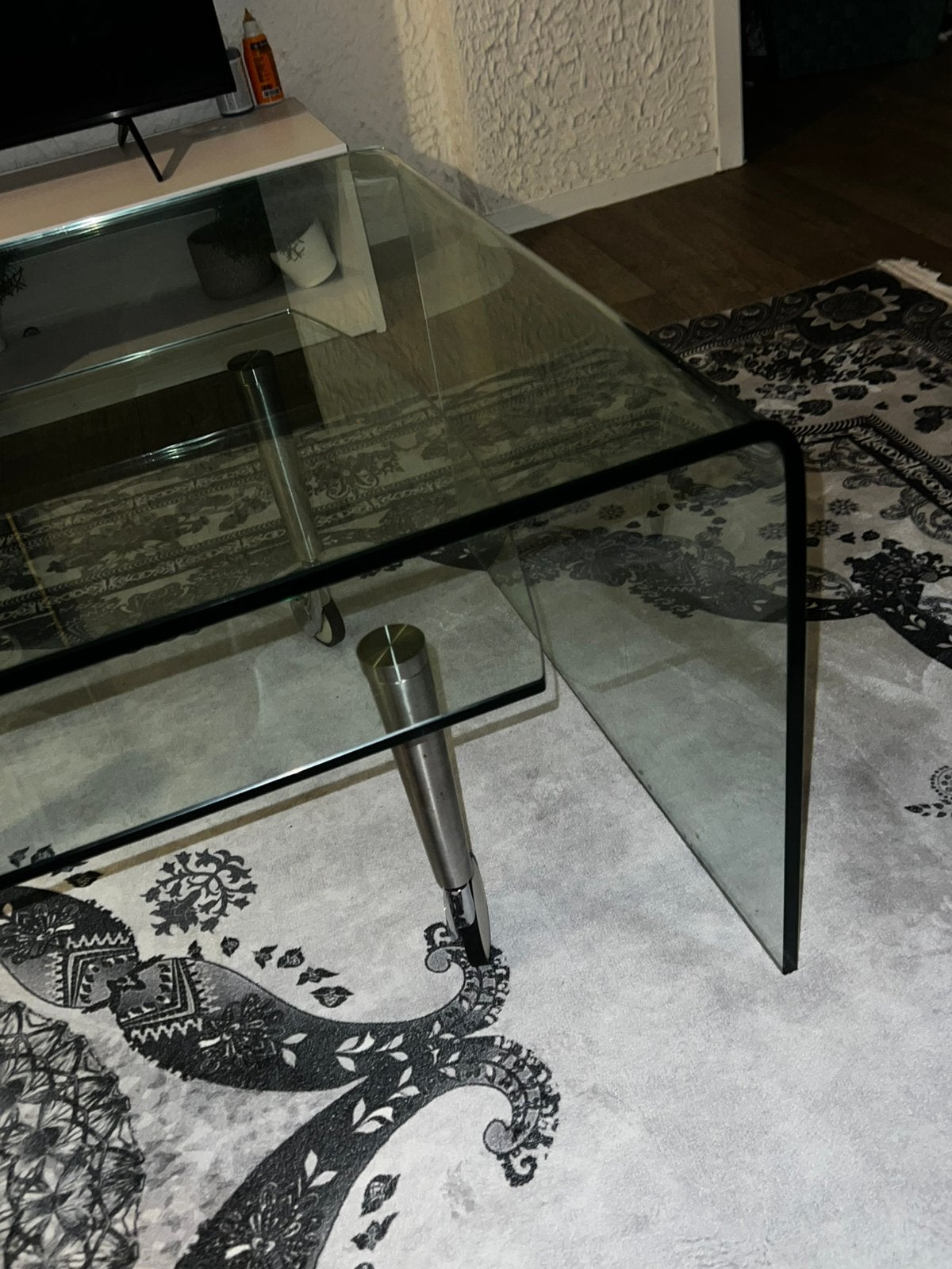 Table de salon en verre, Maison & Meubles, 50 – 75, ., 150 à 200 cm, Comme neuf