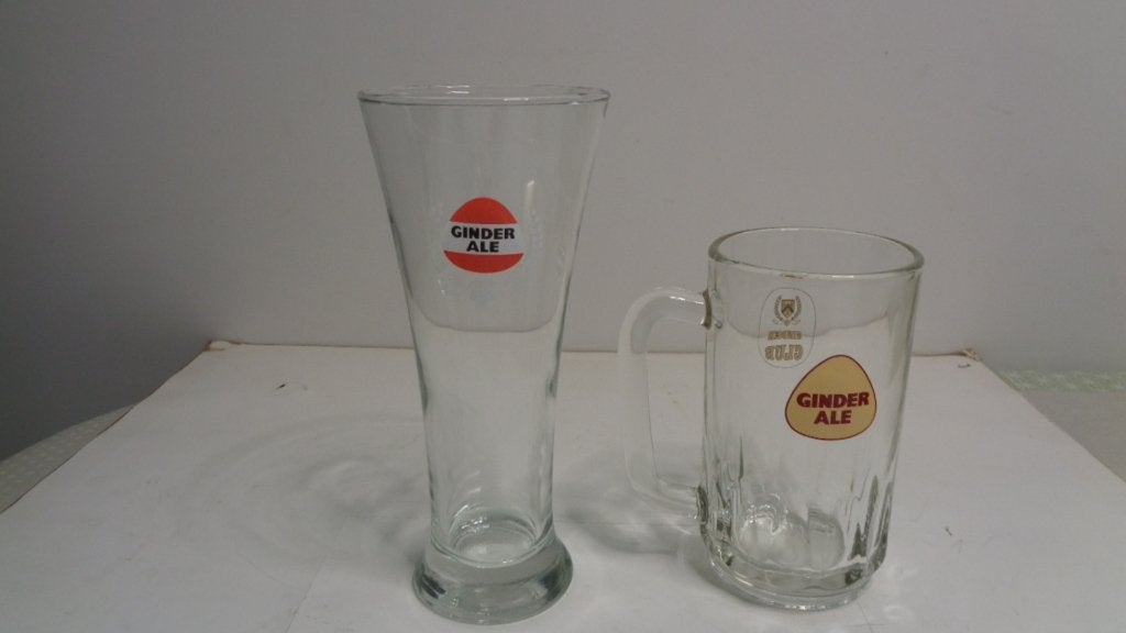 3 verschillende glazen Ginder Ale, Ophalen of Verzenden, Zo goed als nieuw, Glas of Glazen, Overige merken