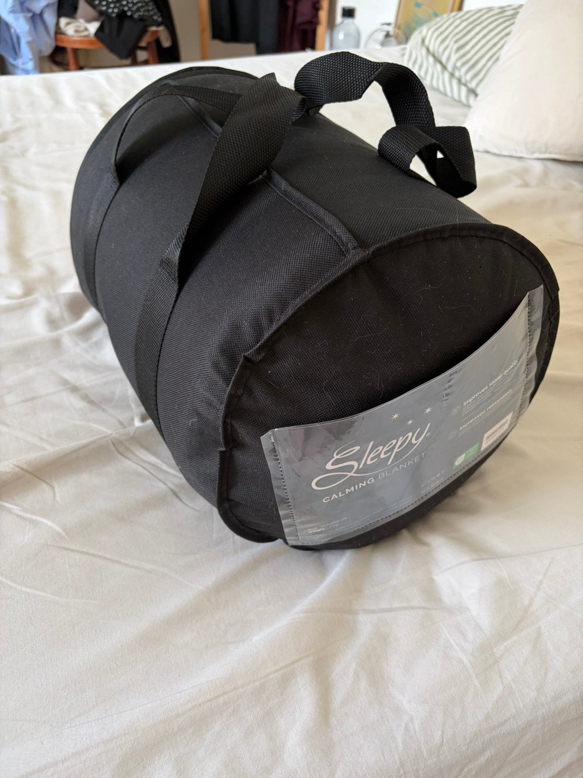 Anti-Stress Verzwaringsdeken Sleepy met Fluwelen Hoes 7kg, Zo goed als nieuw, Fluweel, Grijs, 200 cm