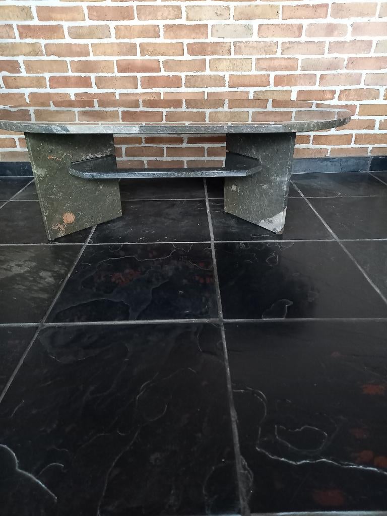 Table basse en travertin — Vintage, Maison & Meubles, Tables | Tables de salon, Enlèvement, Comme neuf, Autres matériaux
