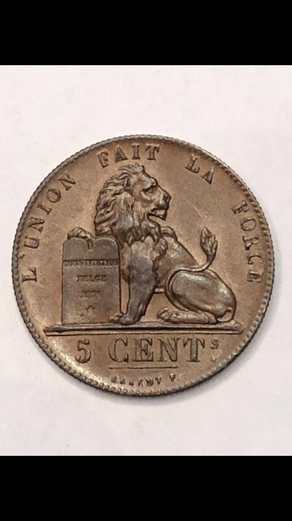 Munt België 5 cent koper Leopold I jaar 1852 kwaliteit, Timbres & Monnaies, Monnaies | Belgique, Enlèvement ou Envoi, Autre, Monnaie en vrac