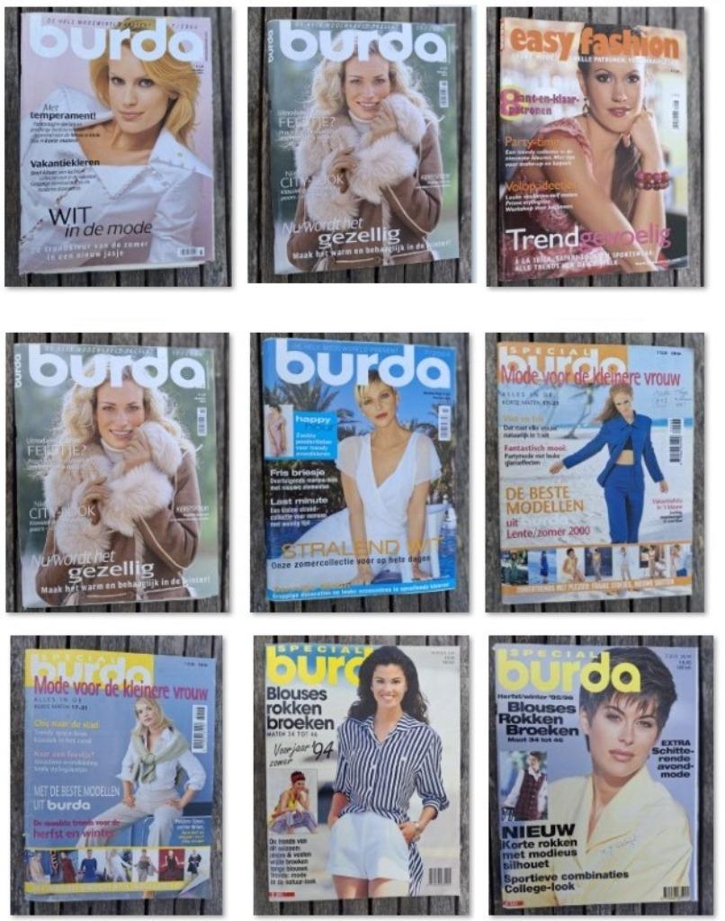 9x Burda tijdschrift, Hobby en Vrije tijd, Kledingpatronen, Vrouw, Burda, Ophalen of Verzenden