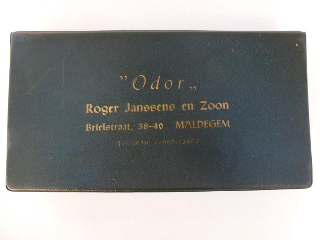 oude houten sigarendoos Odor Roger Janssens Maldegem, Ophalen of Verzenden, Gebruikt, Tabaksdoos of Verpakking