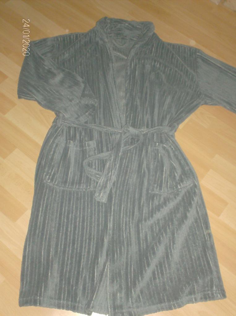 PEIGNOIR GRIJS – MAAT L, Enlèvement ou Envoi, Porté, Taille 52/54 (L)