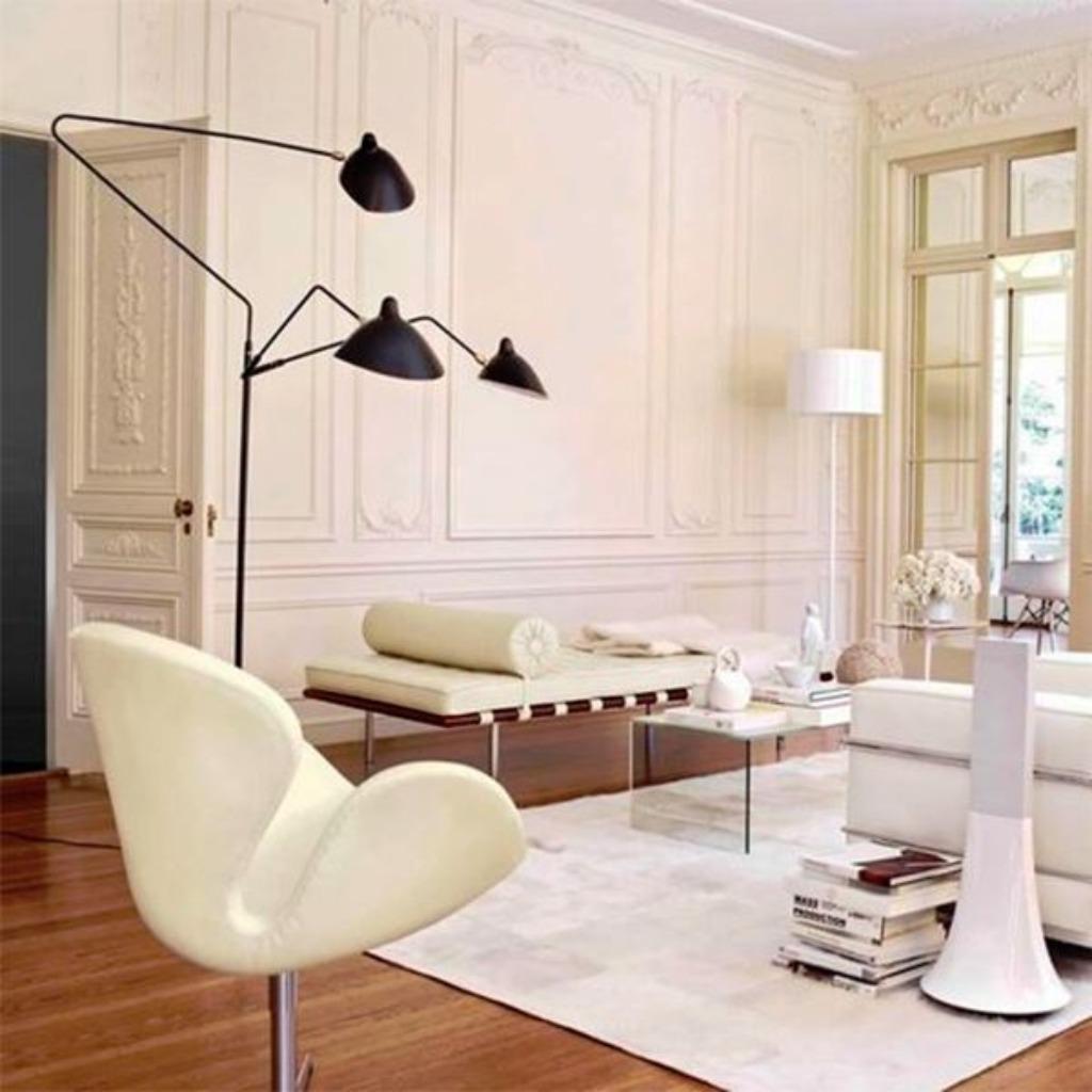 Staande lamp naar Serge Mouille, Ophalen, 200 cm of meer, Zo goed als nieuw, Metaal