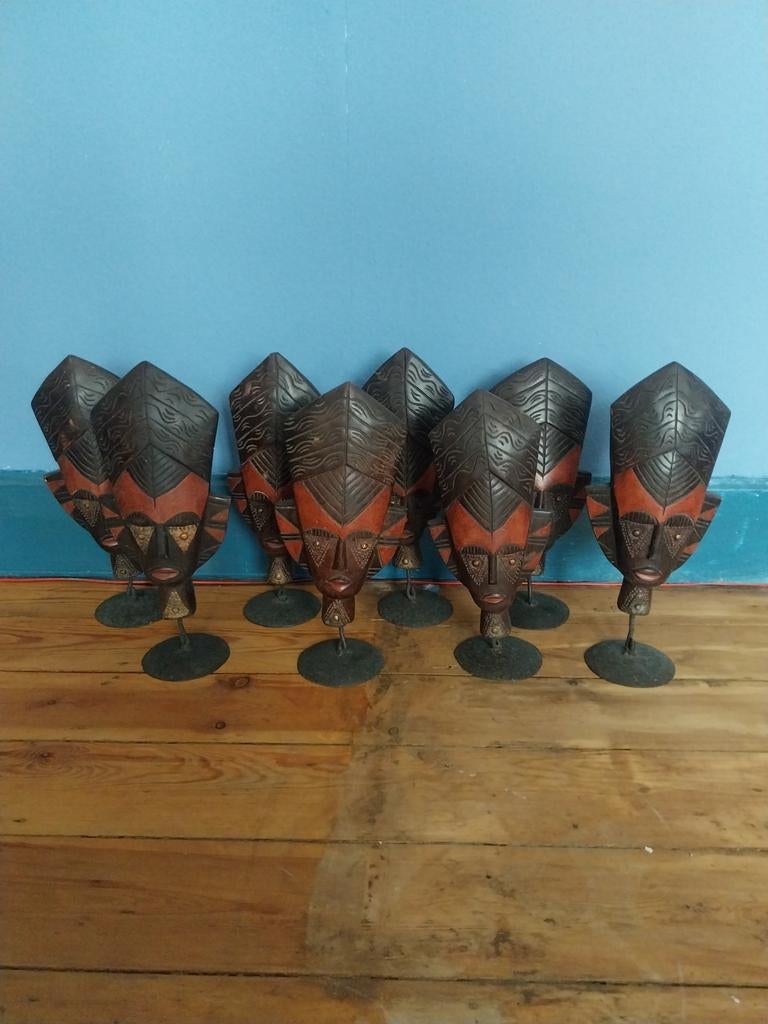 8 maskers Ghana, Ophalen of Verzenden
