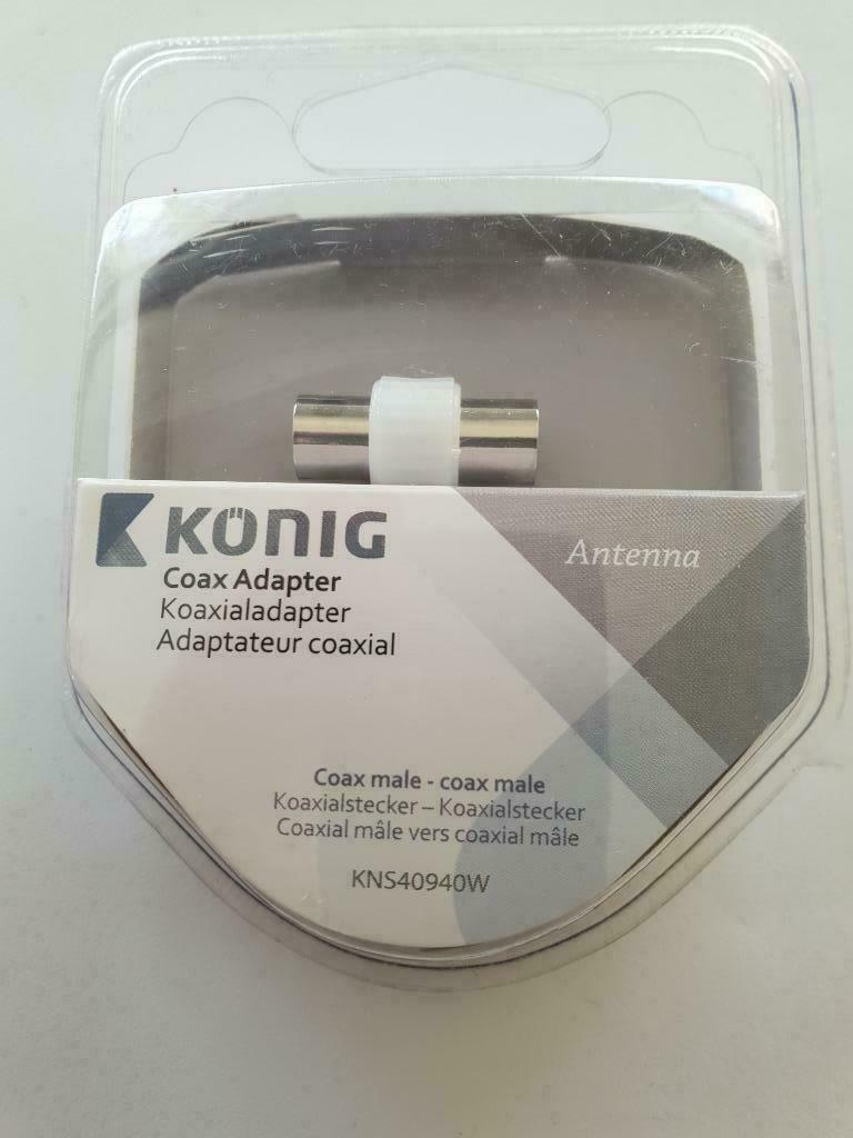 -Adaptateur Coaxial male/male-neuf et emballé d origine, Enlèvement ou Envoi, Neuf, Moins de 2 mètres, Câble coaxial