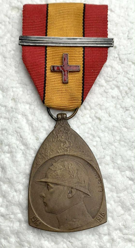 Medaille, Herinneringsmedaille WO1 MET verwond-kruis + Front, Ophalen of Verzenden, Overige soorten, Lintje, Medaille of Wings