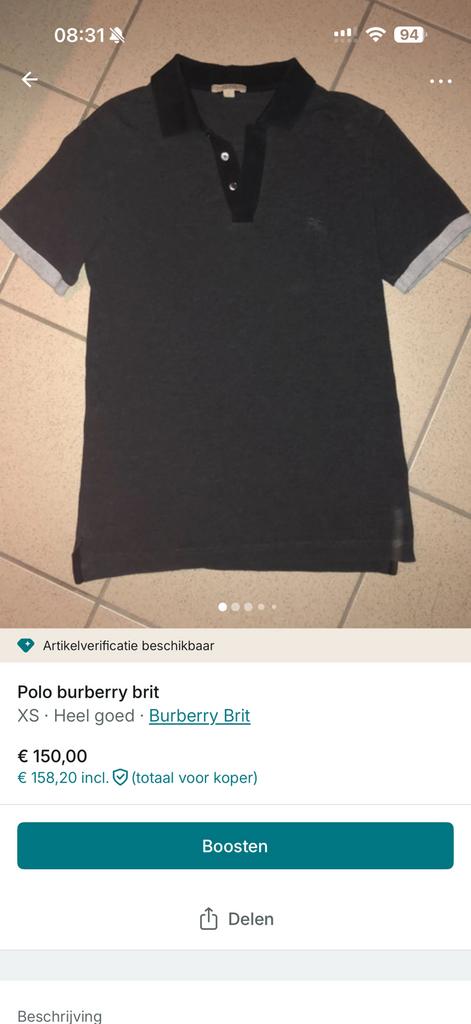 Polo burberry, Ophalen of Verzenden, Zo goed als nieuw
