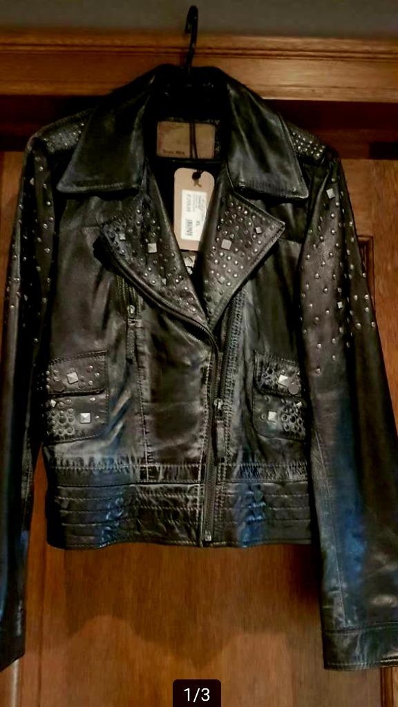 Oakwood lederen vest met studs antieklook, Ophalen, Nieuw, Maat 42/44 (L), Zwart