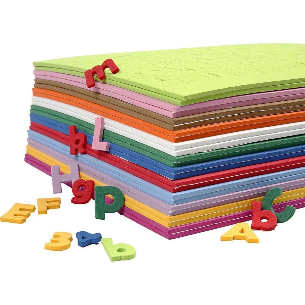 Feuilles d'alphabet et de chiffres Eva Foam 2cm 24 pièces, Envoi, Neuf